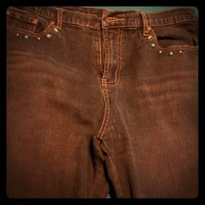 DG2 boot cut embellished stretch jeans